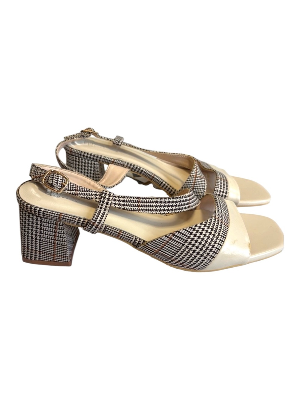 Unze London Houndstooth Sandals NWT Size 8